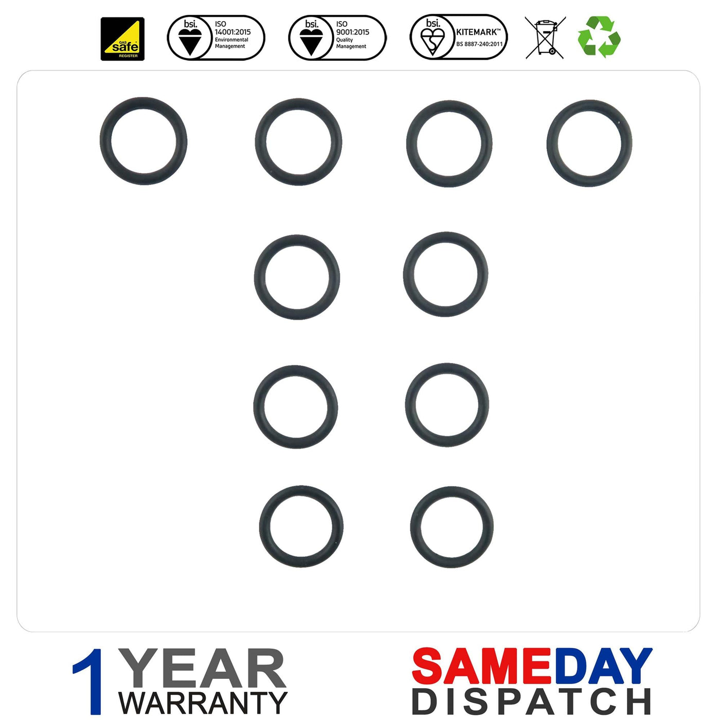 Vaillant Turbomax Pro 24E & 28E Packing Ring Gasket O'Ring x 10, 981165