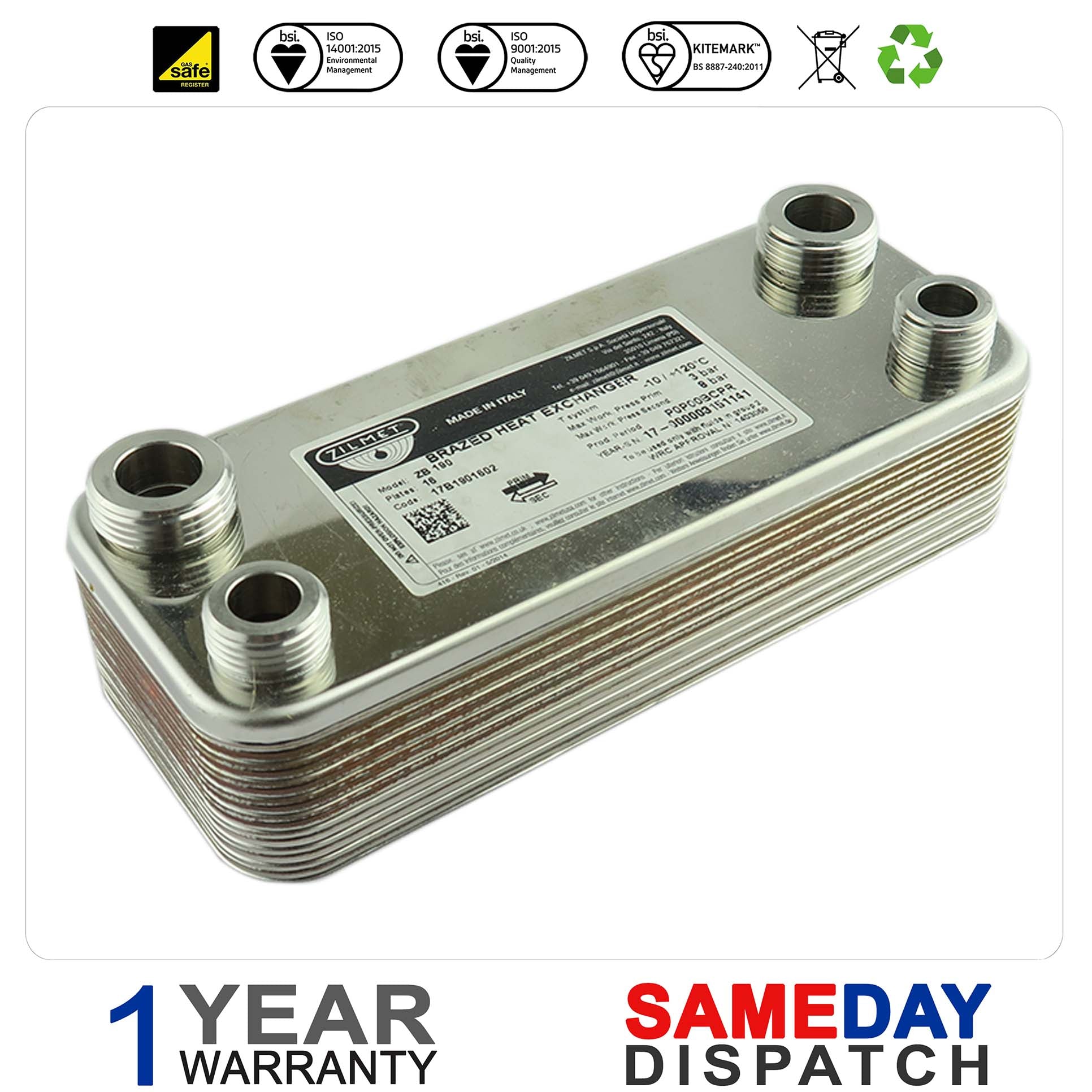 Ferroli Optimax 25C Plate Heat Exchanger (16PL) 39812300
