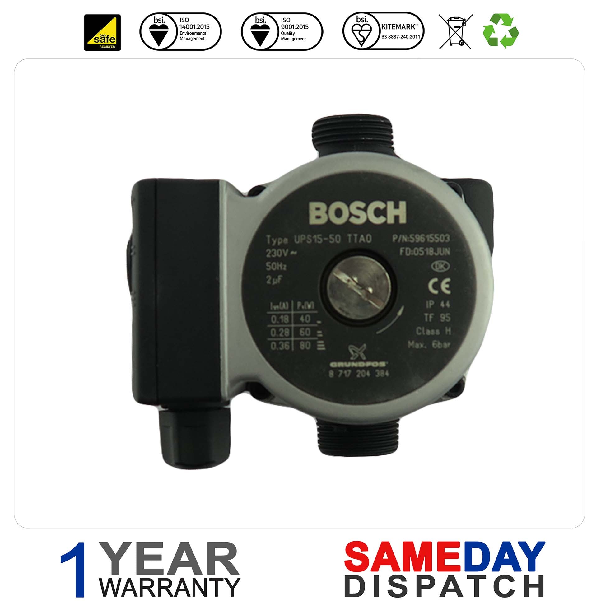Worcester Greenstar Combi Pump 87161165610 87172043840