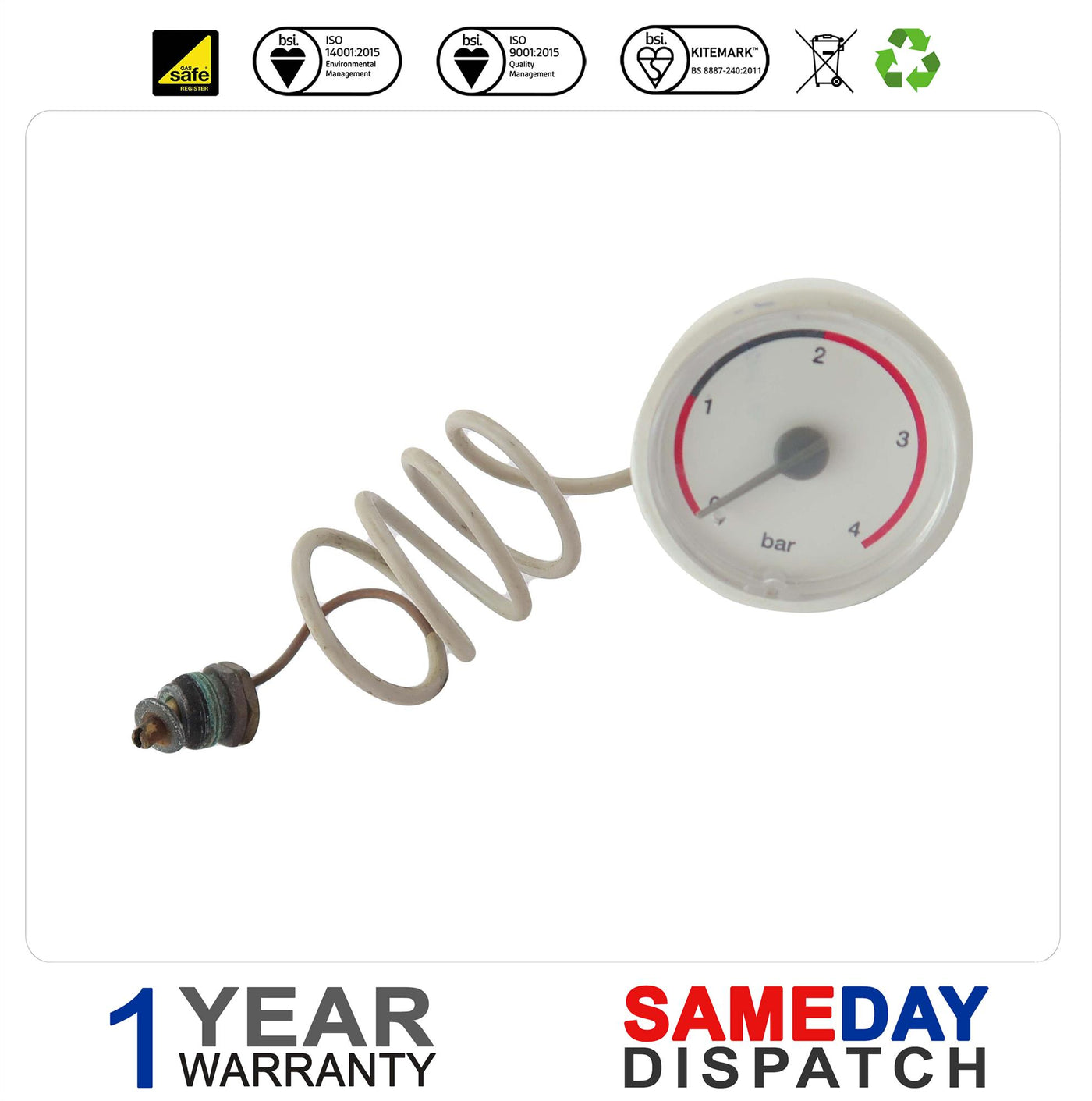 Glowworm Betacom Pressure Gauge 0020038686