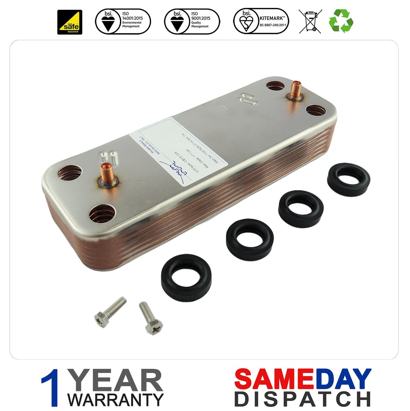 Baxi Combi Maxflue Boiler Hot Water Heat Exchanger 248047