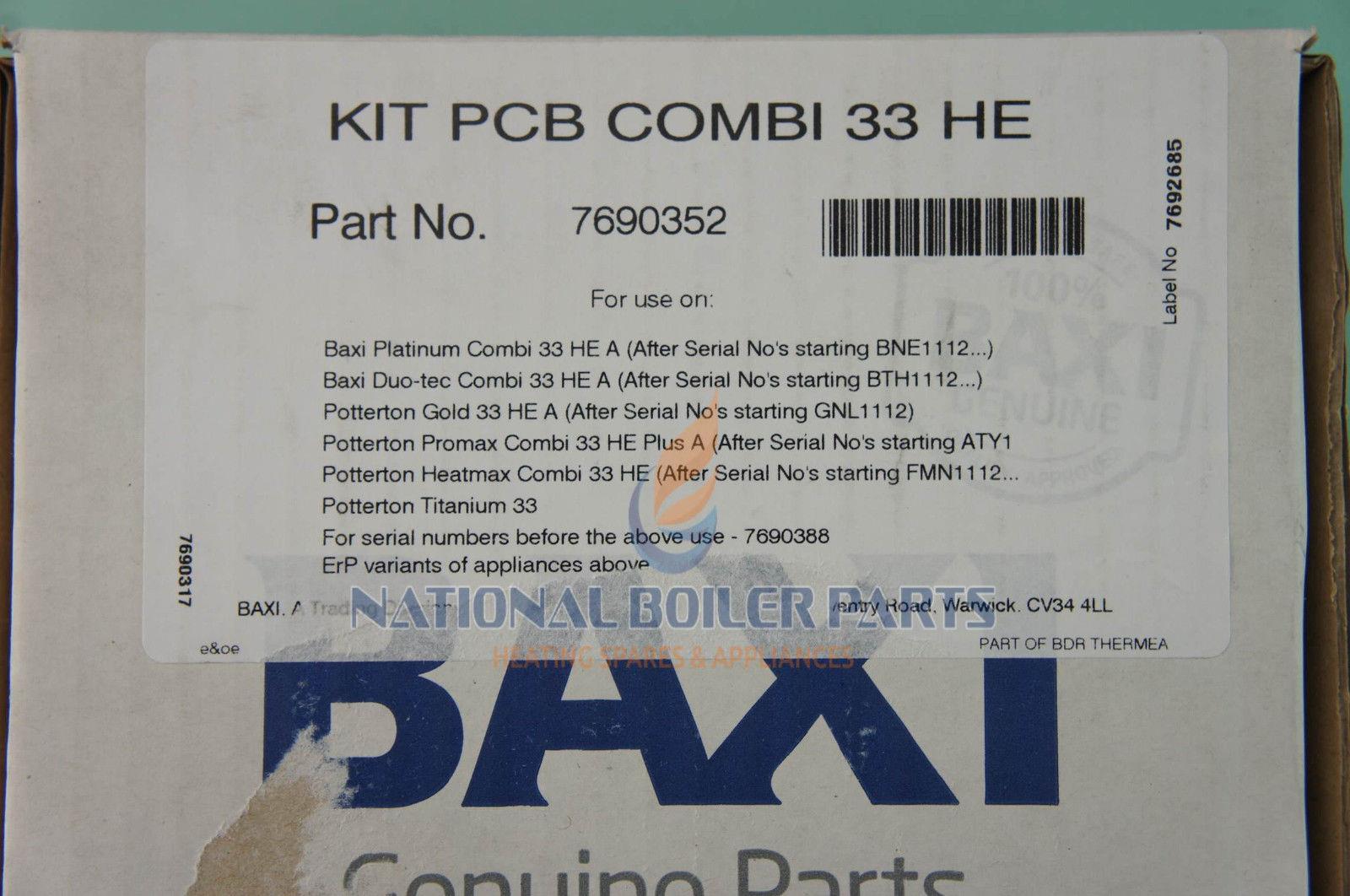 POTTERTON TITANIUM 33 BOILER PCB 720795201 5120219