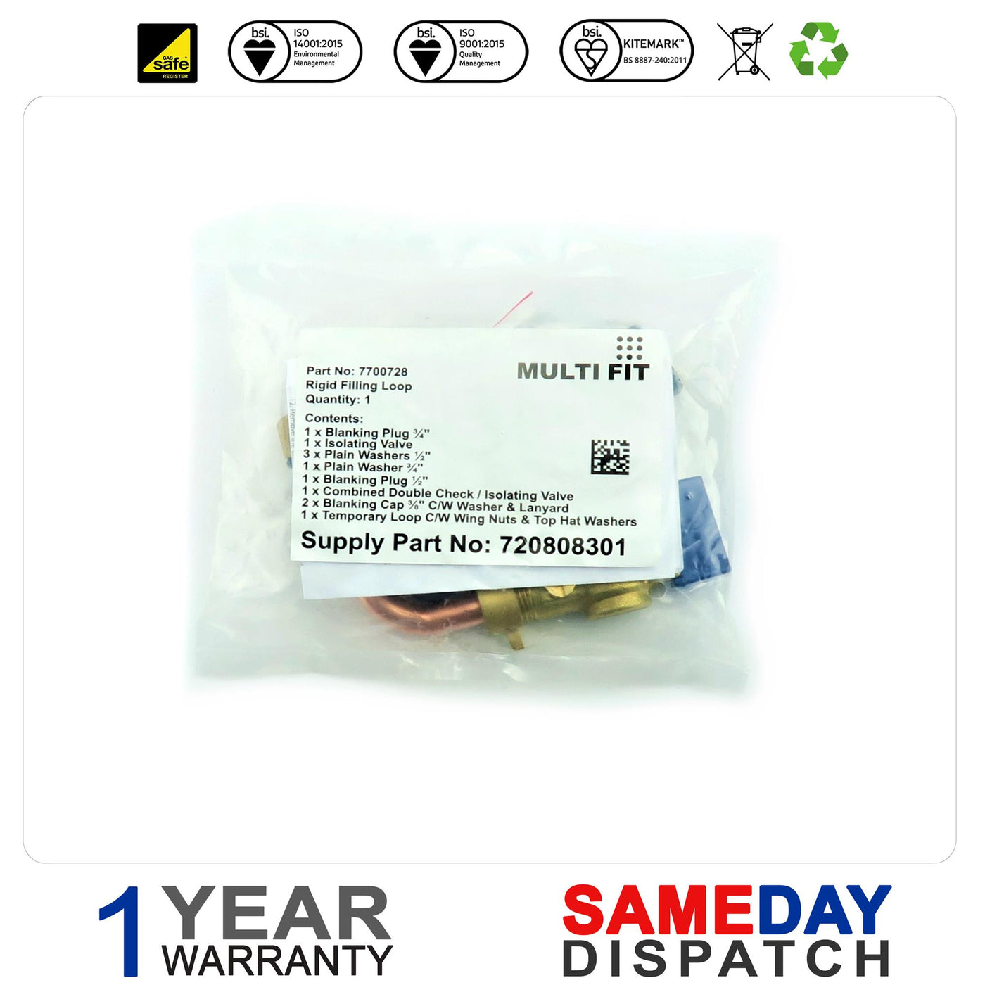 Main Boiler Rigid Filling Loop 720808301