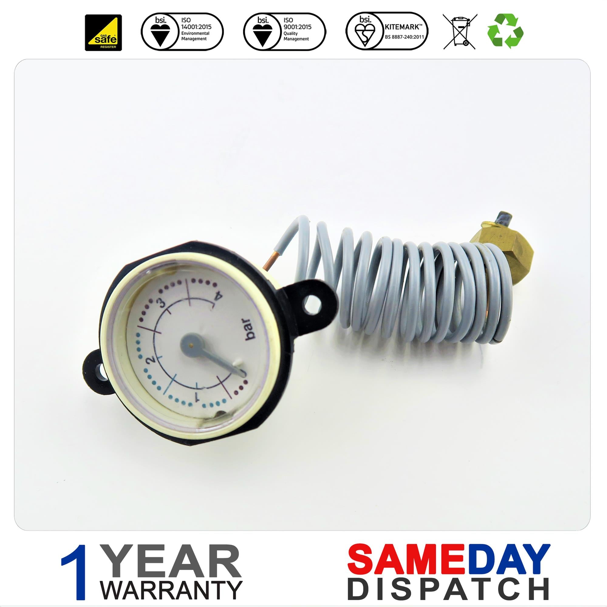 Baxi / Main / Potterton Boiler Pressure Gauge 5118385 Type 2