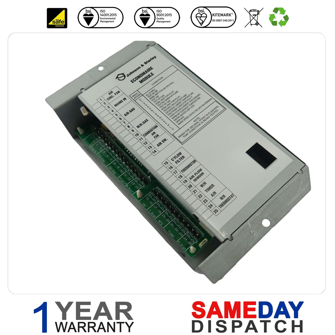 Johnson And Starley Control Module Pcb 1000-0520850