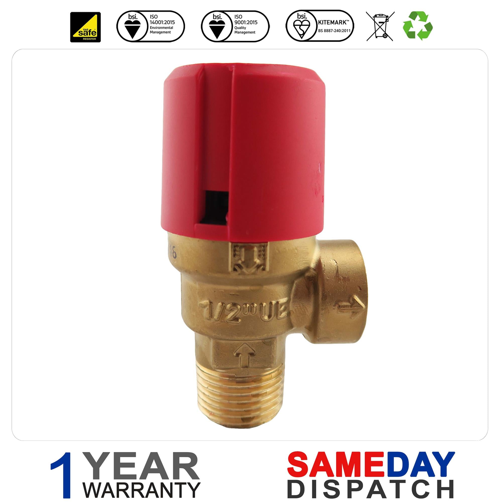 Intergas Boiler Pressure Relief Valve 1 2'' 844417