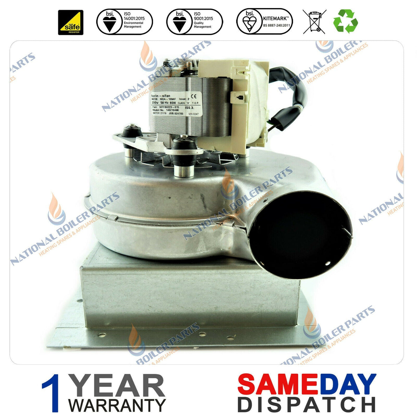 POWRMATIC NV 10 & 15 & 20 INTERNAL EXHAUST FAN NV1050EXH