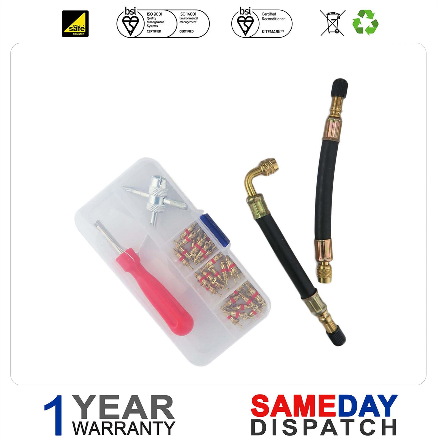34pcs Tyre Valve Core Remover Tool Repair Kit - First Aid Kit for Expansion Vessel