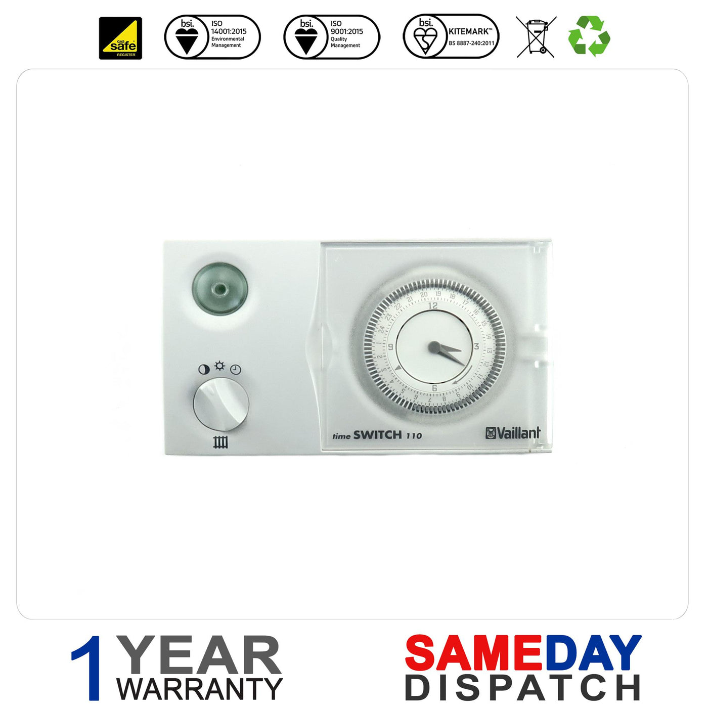 VAILLANT TURBOMAX PLUS TIME SWITCH 110 (24HR) 306741