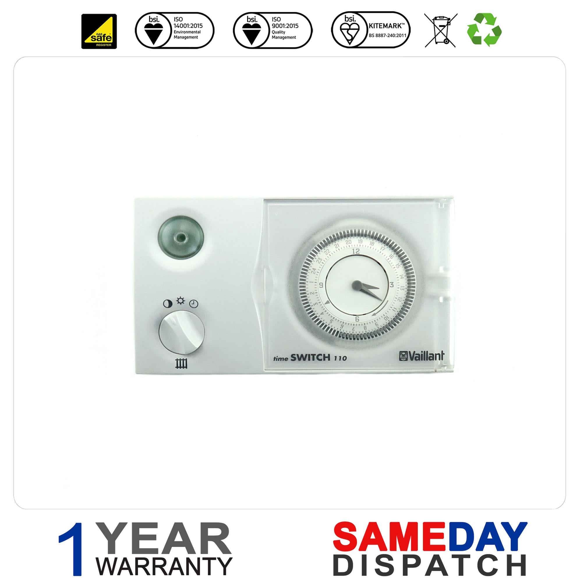 VAILLANT TURBOMAX PLUS TIME SWITCH 110 (24HR) 306741