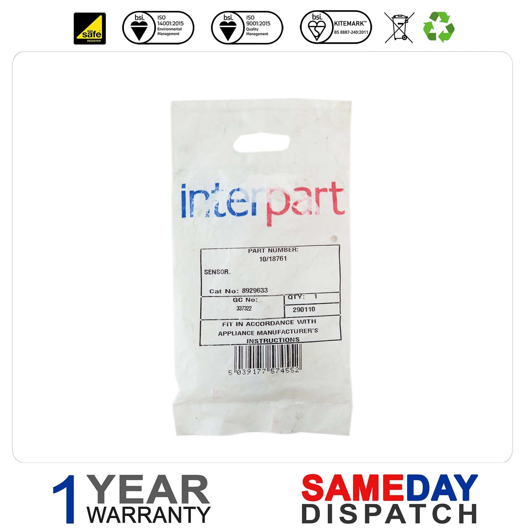 Potterton Puma Boiler Water Sensor Thermister 10/18761