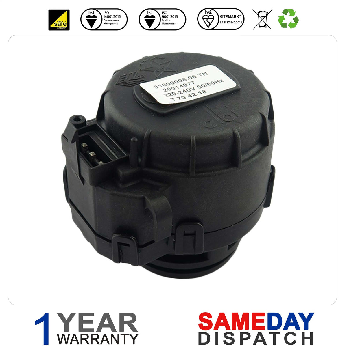 VOKERA COMPACT 25A & 29A DIVERTER VALVE ACTUATOR MOTOR (NEW TYPE) 20017594