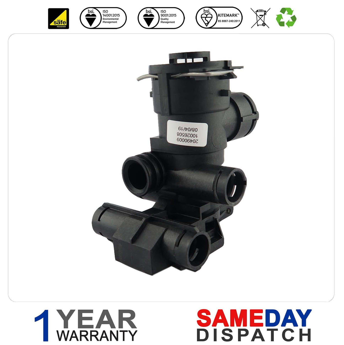VOKERA VISION 25C 30C & EXCELL 25 29 BOILER 3 PORT VALVE KIT 10026508