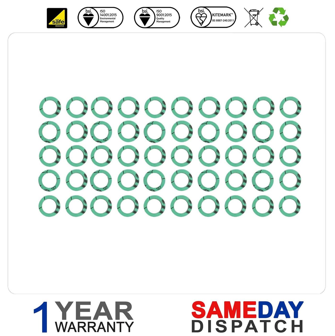 3/4" Fiber Washer Pack of 50 – Ideal for Heating & Plumbing