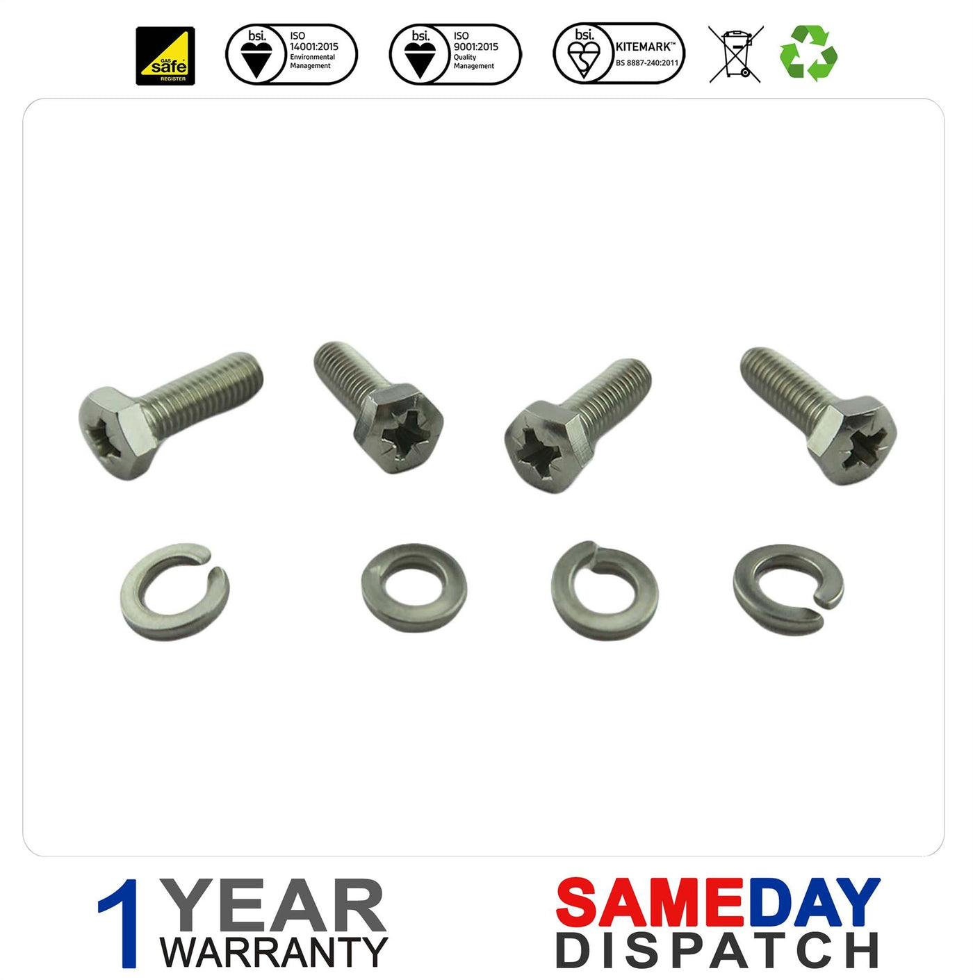 BAXI COMBI 130HE & 80 100 133 HE PLUS SCREW SET M5 X 15MM SS HEX 247173