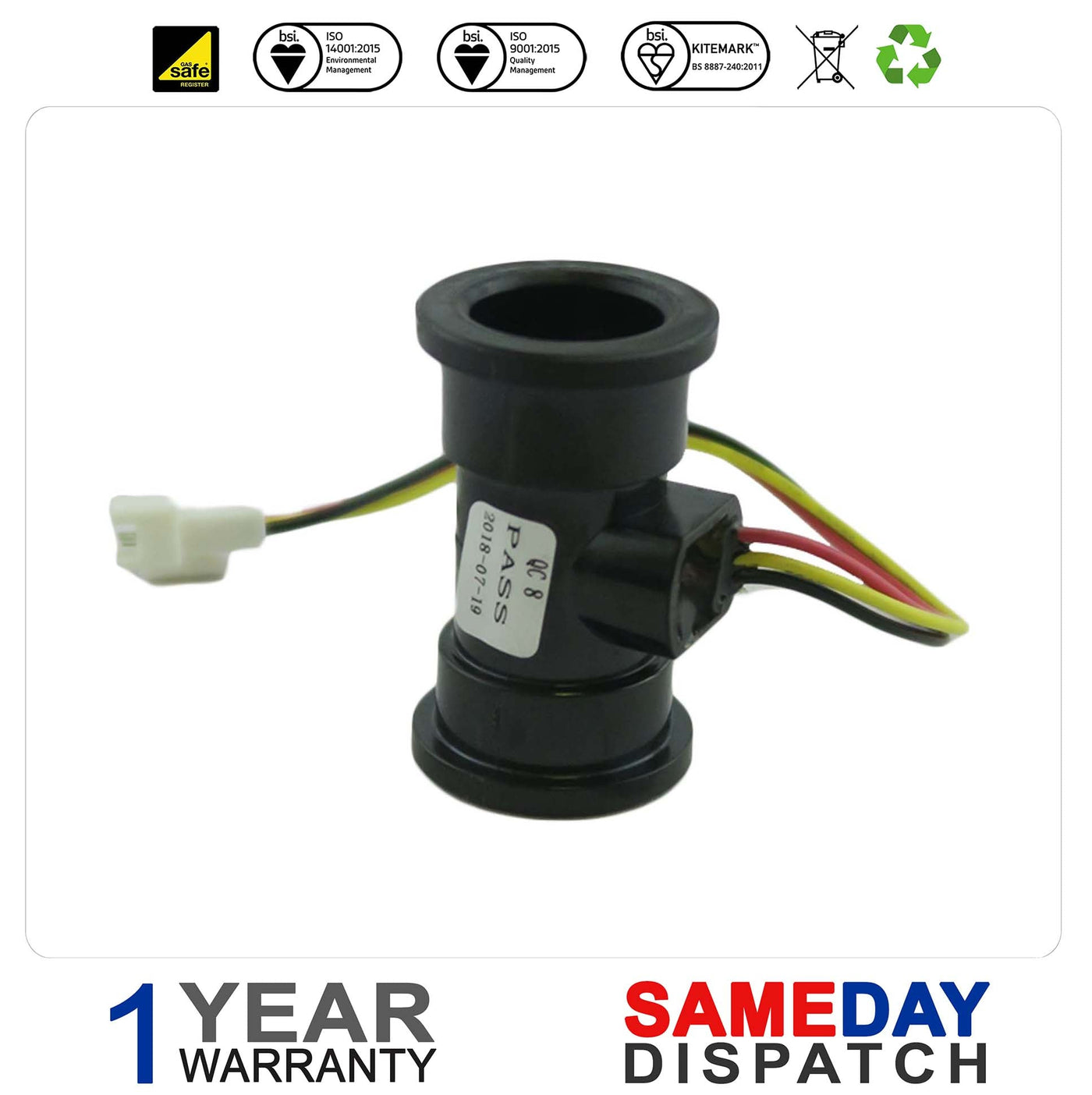 WORCESTER GREENSTAR JUNIOR 24i & 28i MK5 FLOW SENSOR 87161157540 87161072230