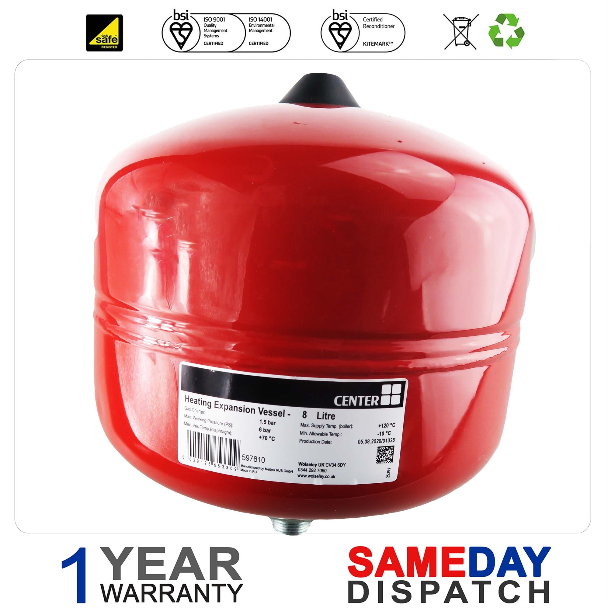 Boiler Expansion Vessel 8 Litre