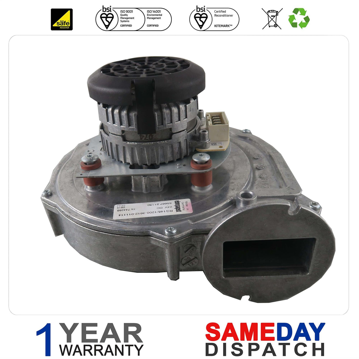 Baxi Combi HE 130 Boiler Fan Assembly 5115501 Was 246557
