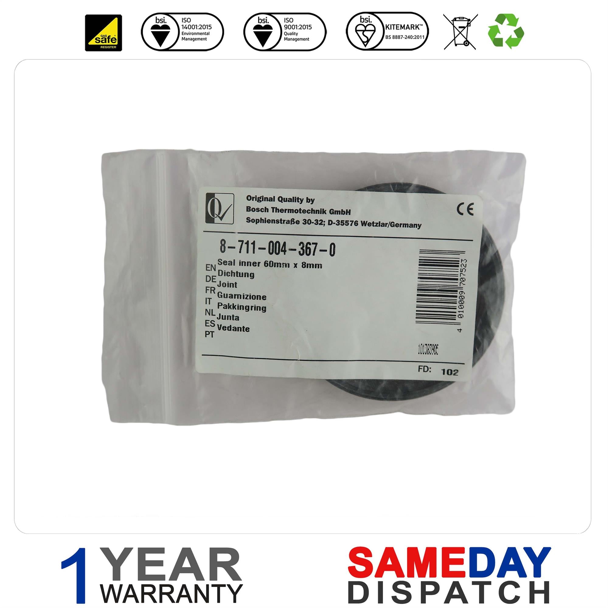 Worcester Extension Kit/Deg Bend Kit Seal Inner 87110043670