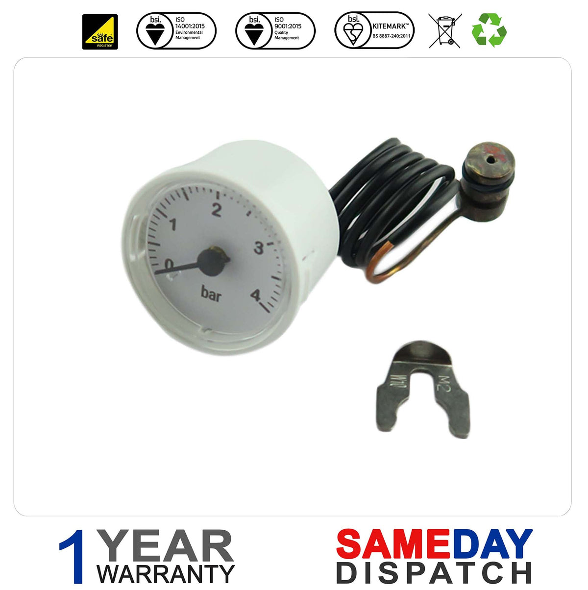 Ferroli Optimax HE Plus 31C & 38C Pressure Gauge 39820080