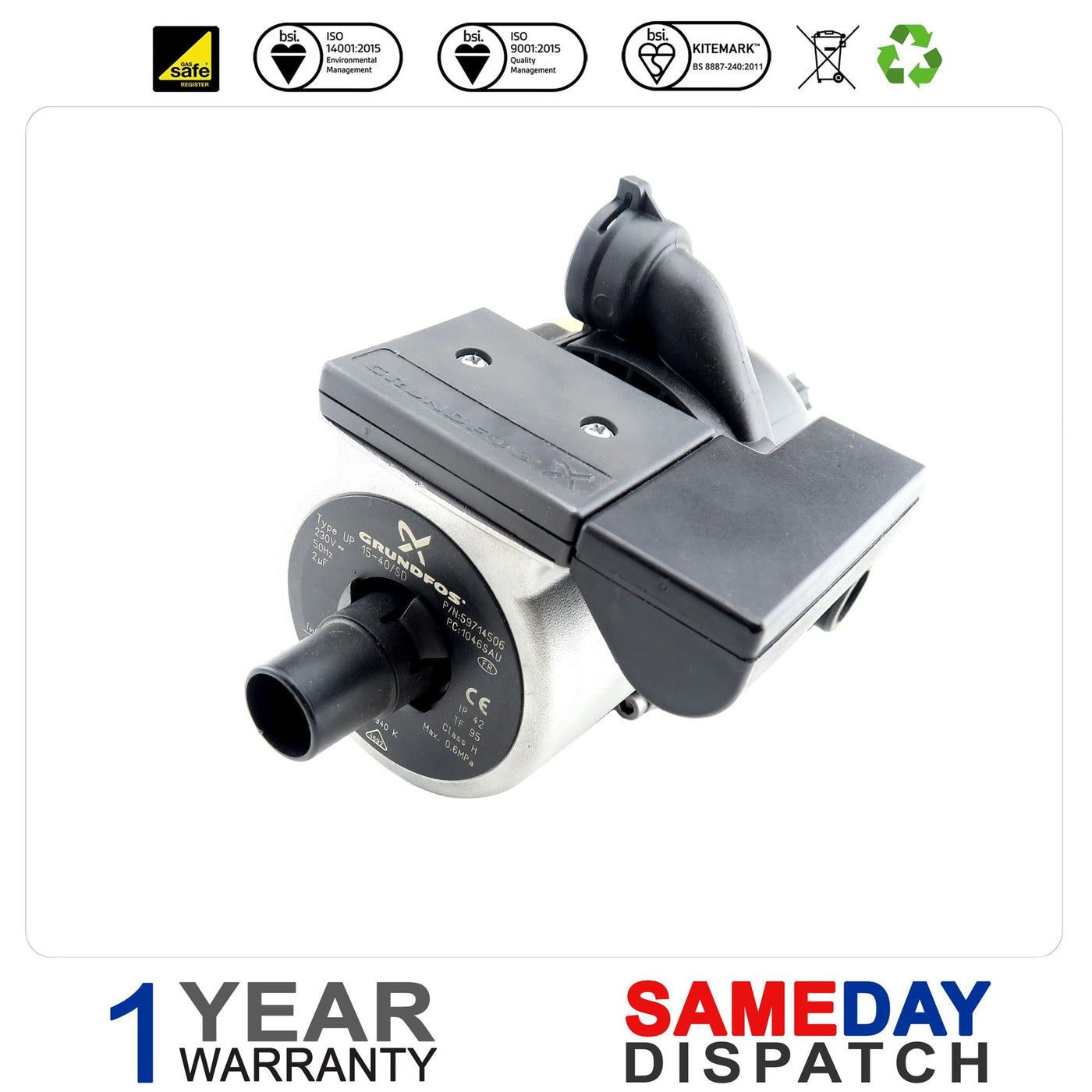 GRUNDFOS SAUNIER DUVAL COMBITEK F 23 E BOILER PUMP 5123600