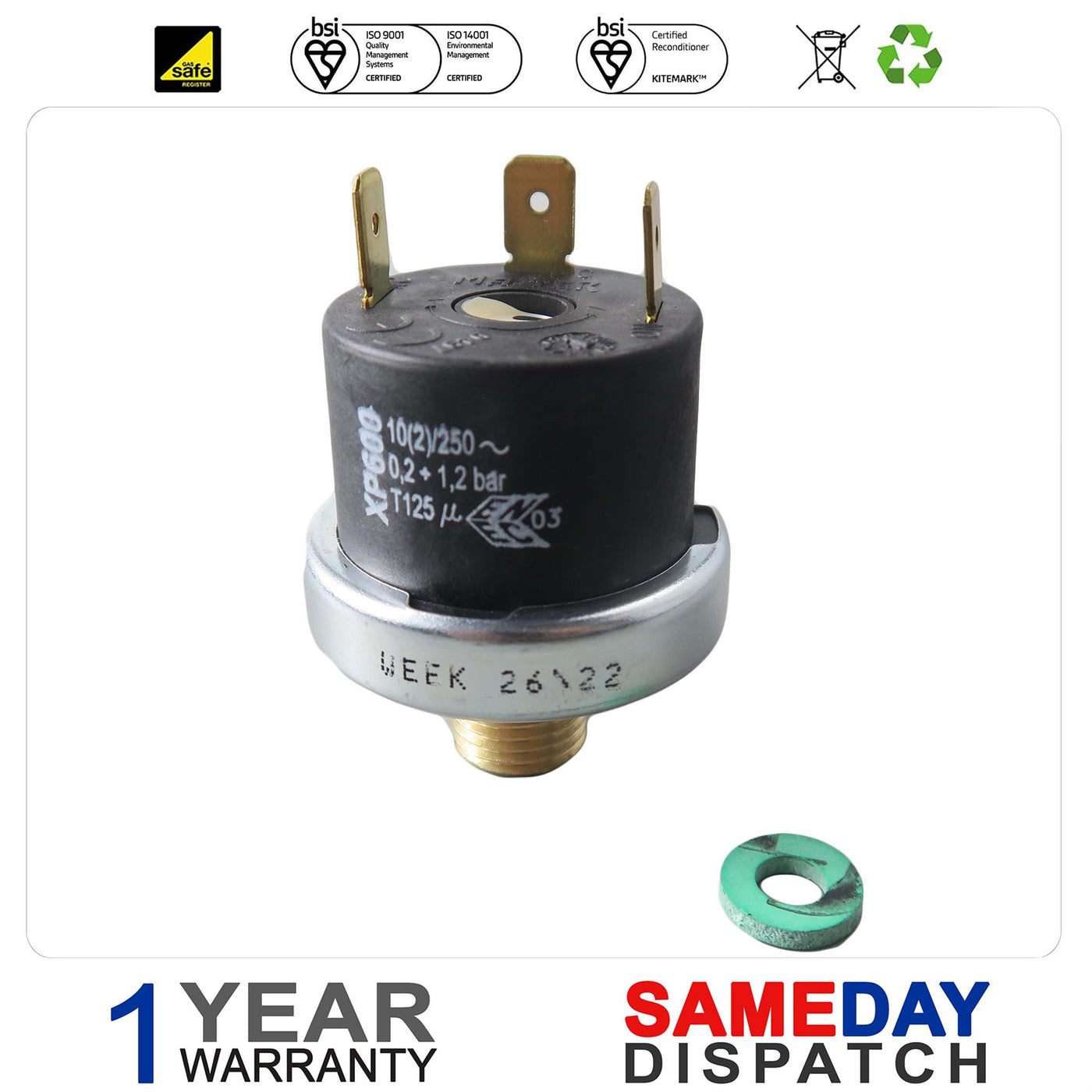 Ravenheat Boiler Water Pressure Switch 0005PRE11010/0