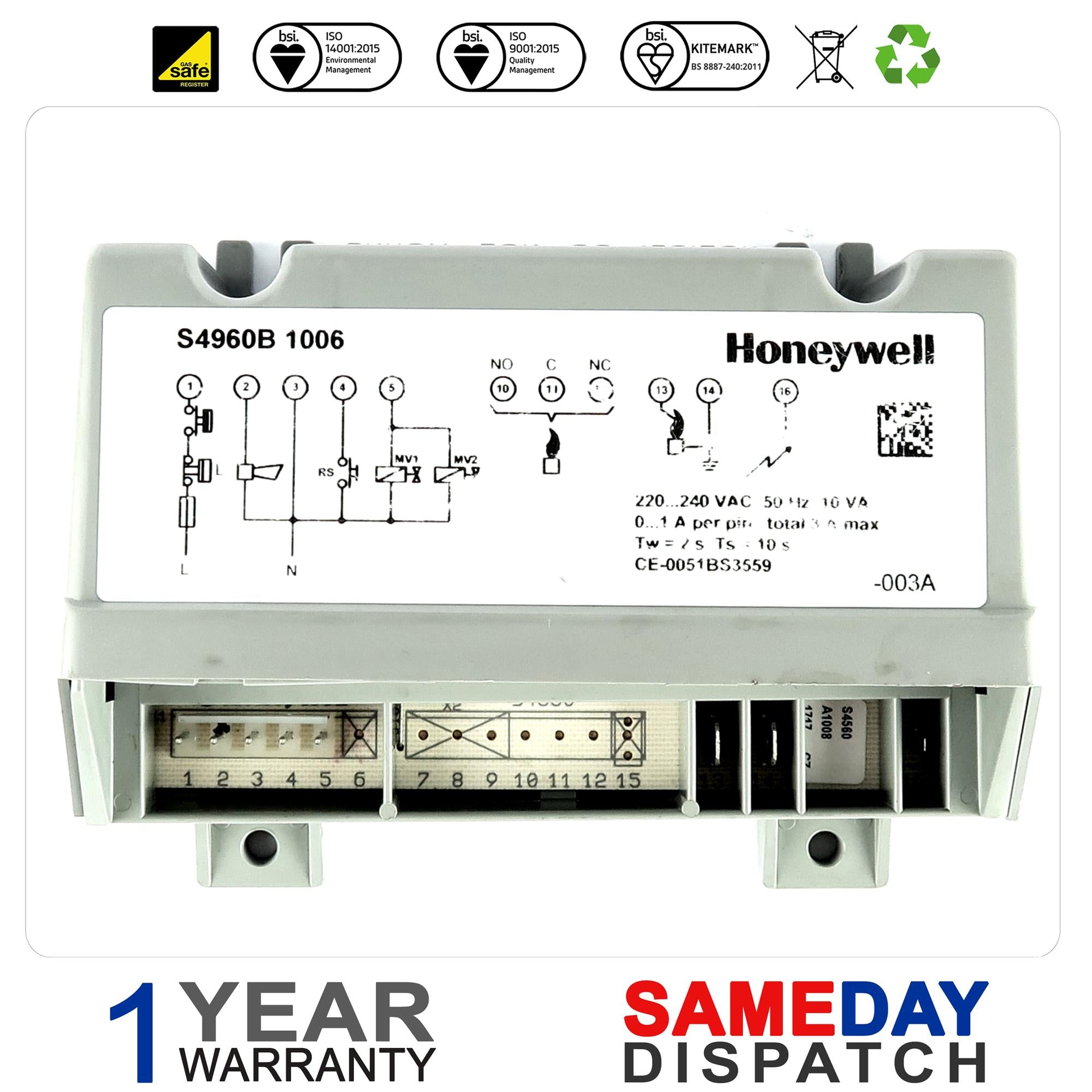 Honeywell Gas Ignition Controller Box For Convection Oven S4960B1006