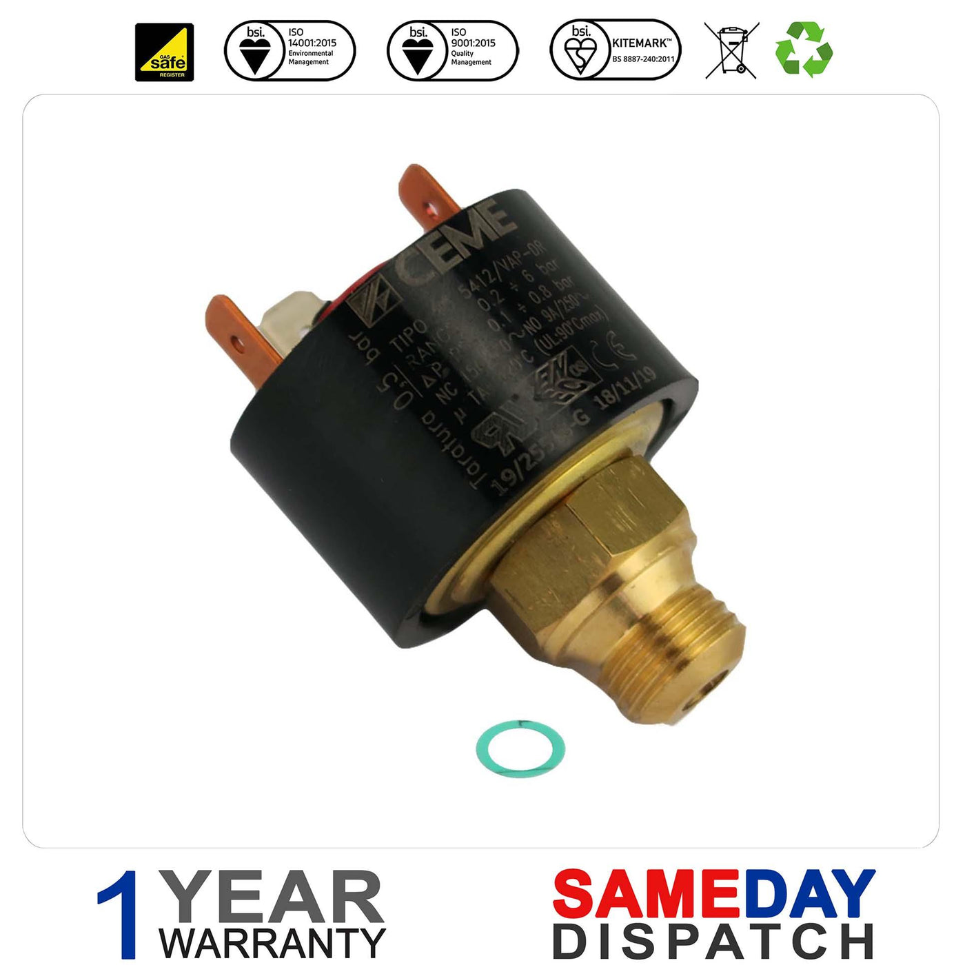 Radiant Low Water Pressure Switch with Washer 59015LA