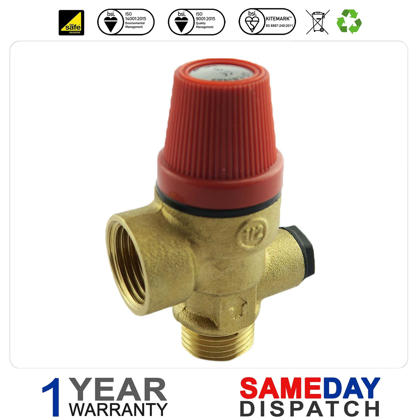GLOWWORM SWIFTFLOW 75E 80E 100E 125E PRESSURE RELIEF VALVE 2000800149 WAS 800149