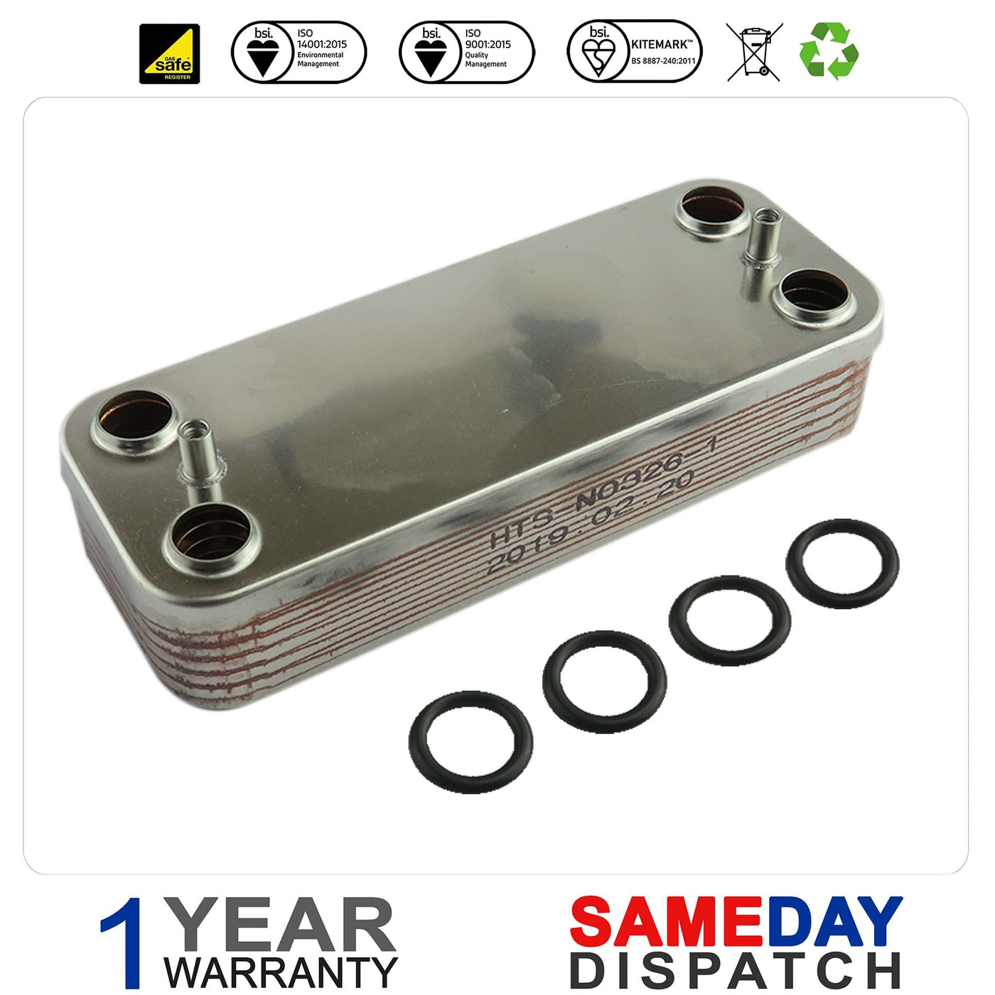 Vokera Maxin 24E DHW Plate Heat Exchanger & Seals 8036