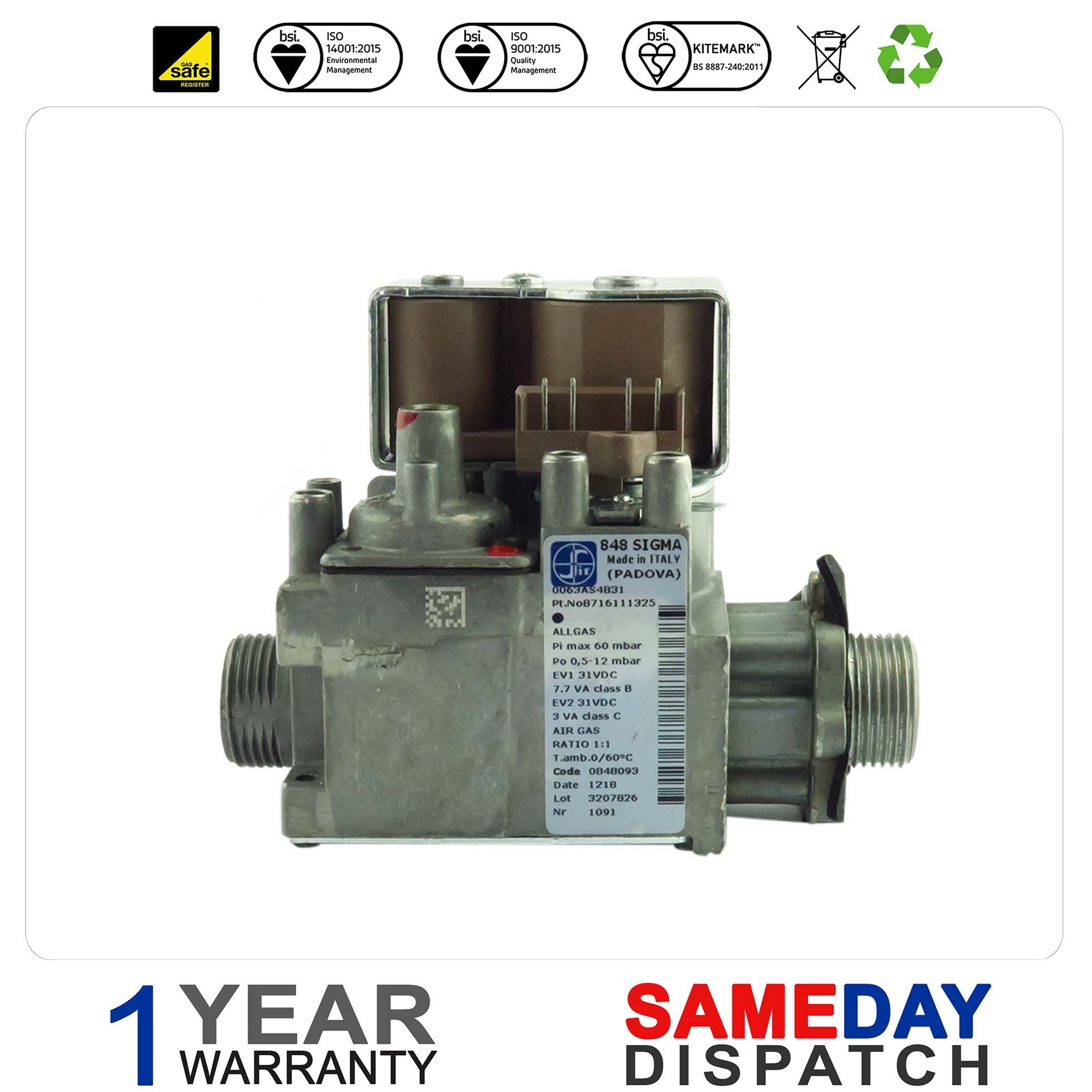 Worcester Greenstar Gas Valve 87161113250 was 87161070520
