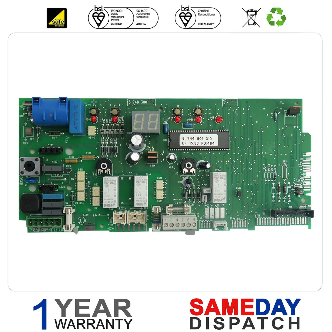 Worcester Greenstar R25 HE, R30 HE, R35 HE R40 HE PCB 87483004370 87483004950